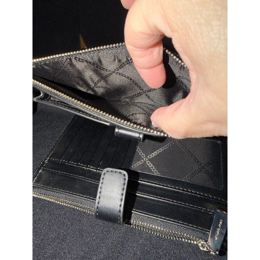 Michael Kors Black Jet Set Travel Continental Wristlet New Without Tags - Picture 7 of 8